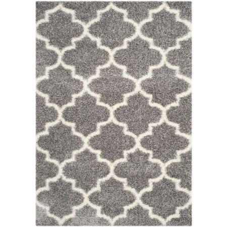 Safavieh Sgm-Montreal Shag Power Loomed Large Rectangle Rugs; Grey & Ivory - 10 x 14 ft. SGM832D-10